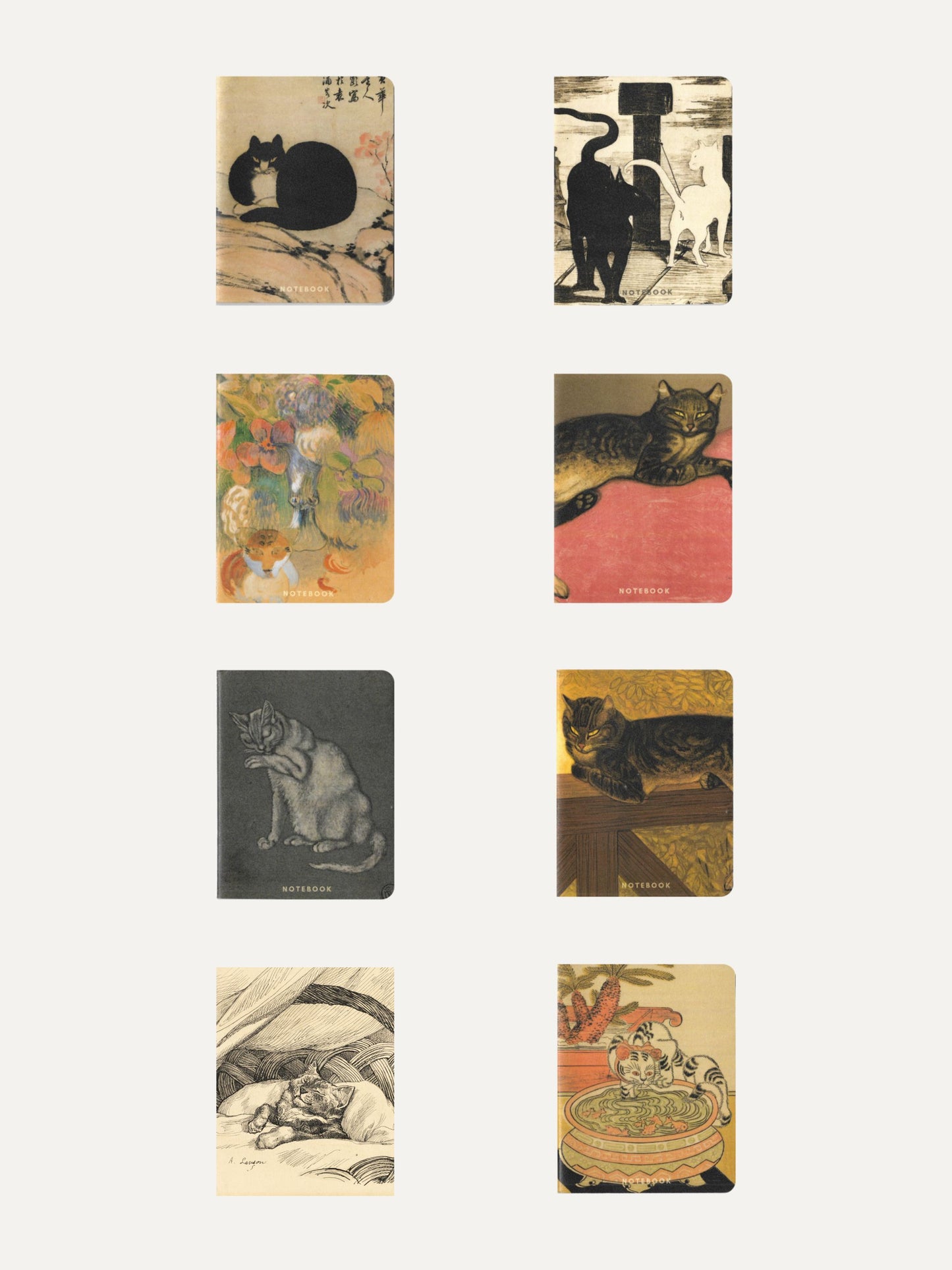 Set of 8 Pocket Notebooks: Cats