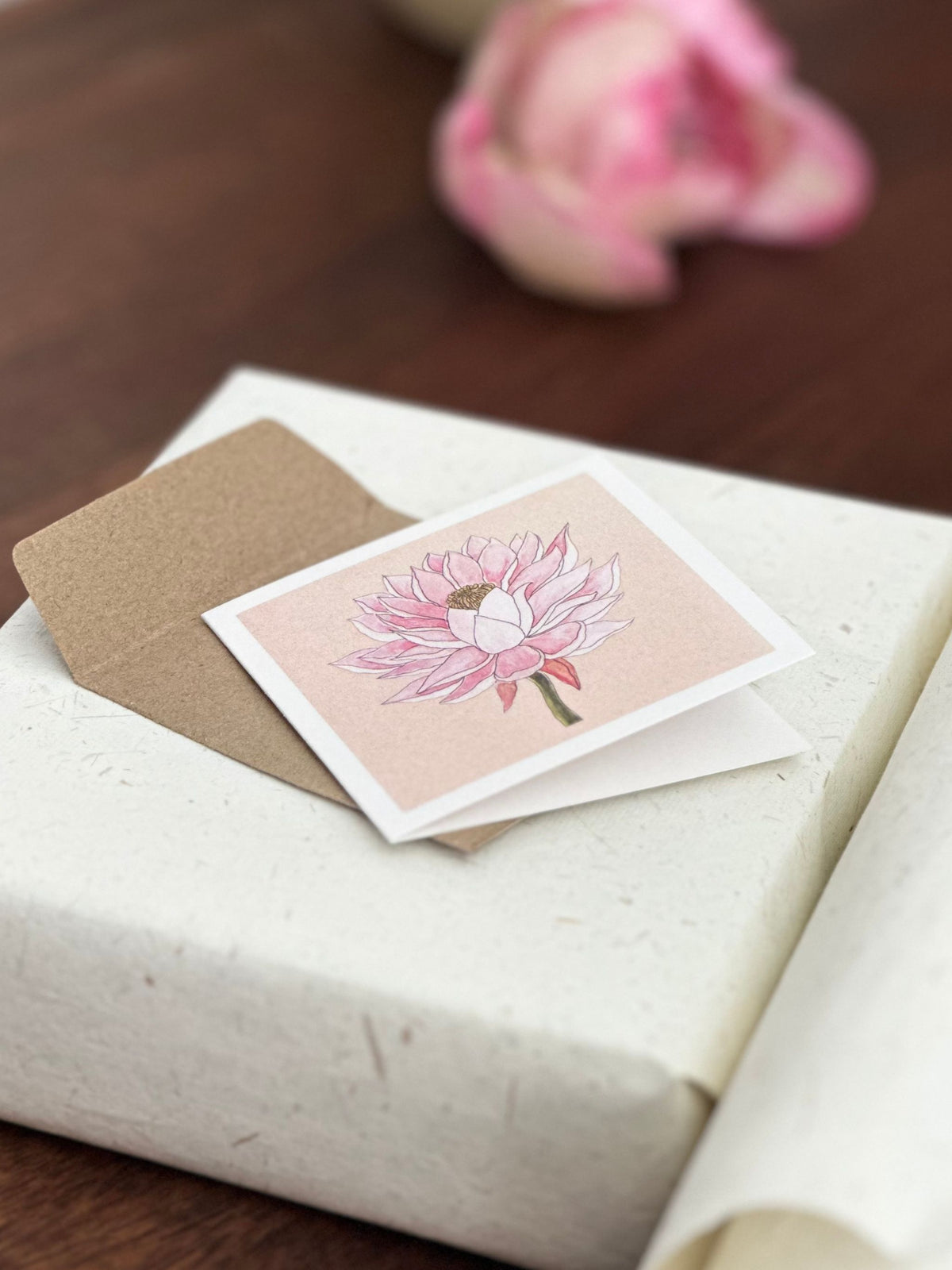 Set of Four Greeting Cards: Florals