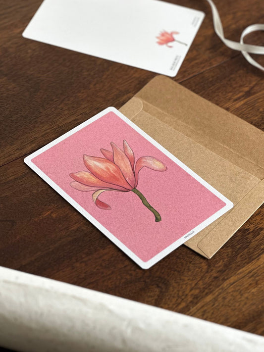 Set of 8 Floral Notecards: Orchid and Magnolia