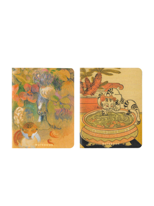 Set of 2 Cat Art Pocket Notebooks