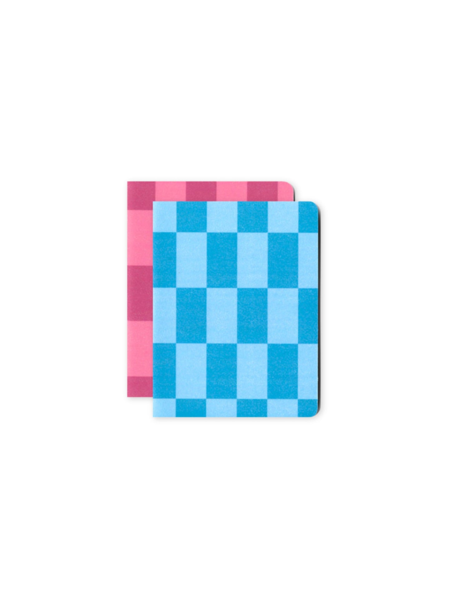 Set of 2 Blue and Pink Check Pocket Notebooks