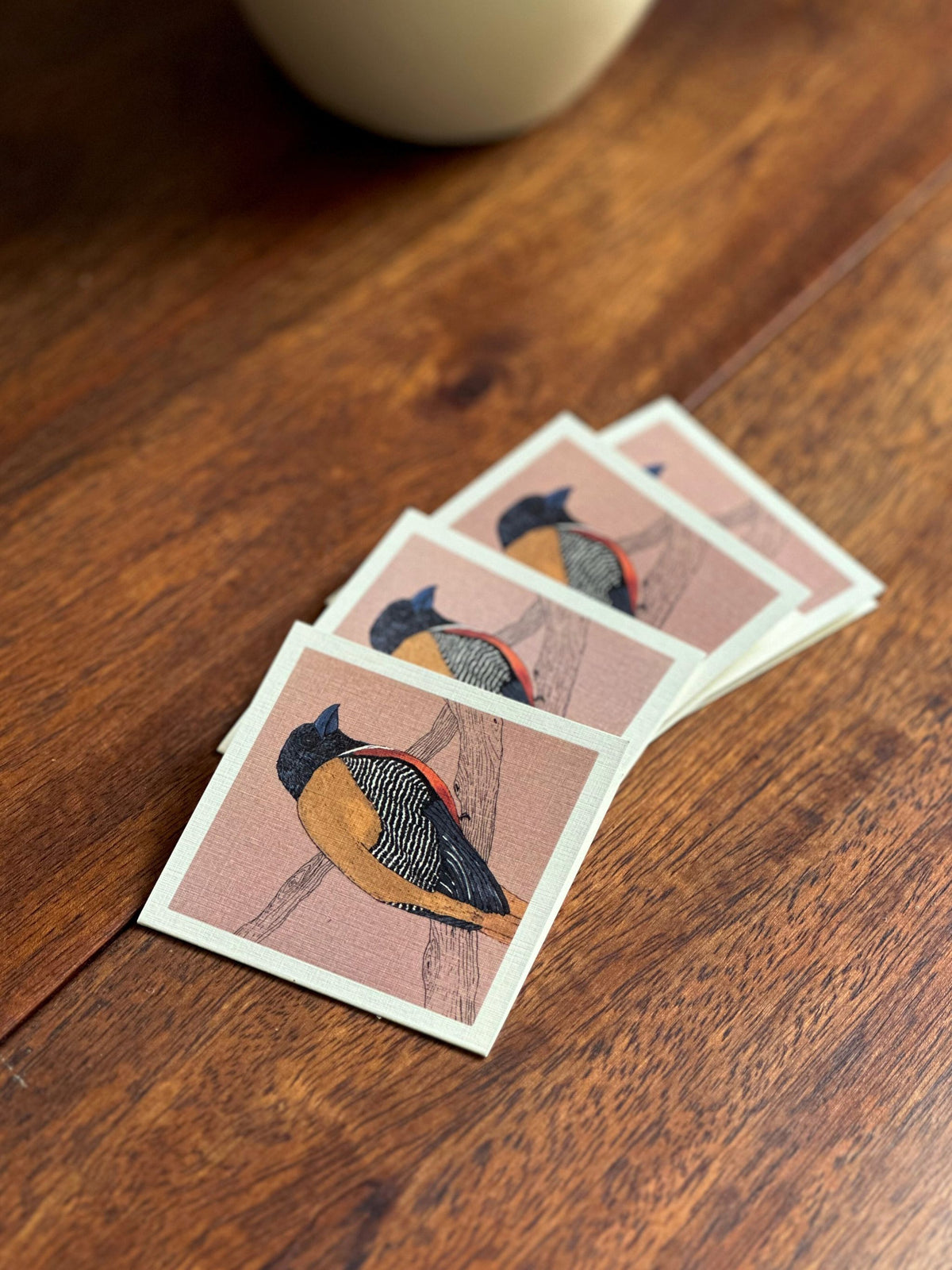 Set of Four Greeting Cards: Wildlife (Malabar Trogon)
