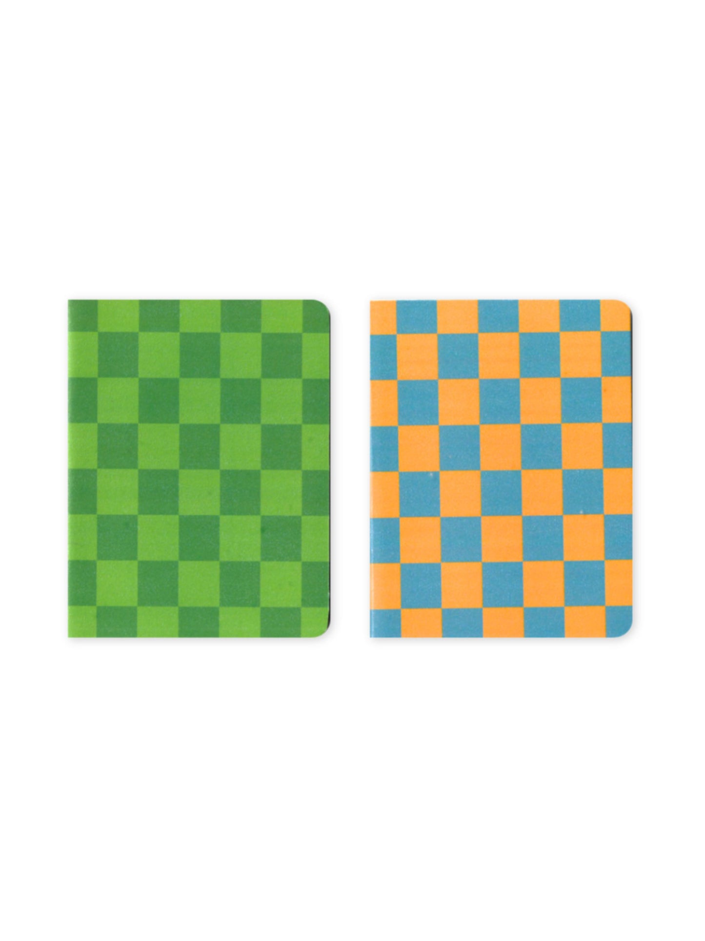 Set of 2 Orange and Green Check Pocket Notebooks