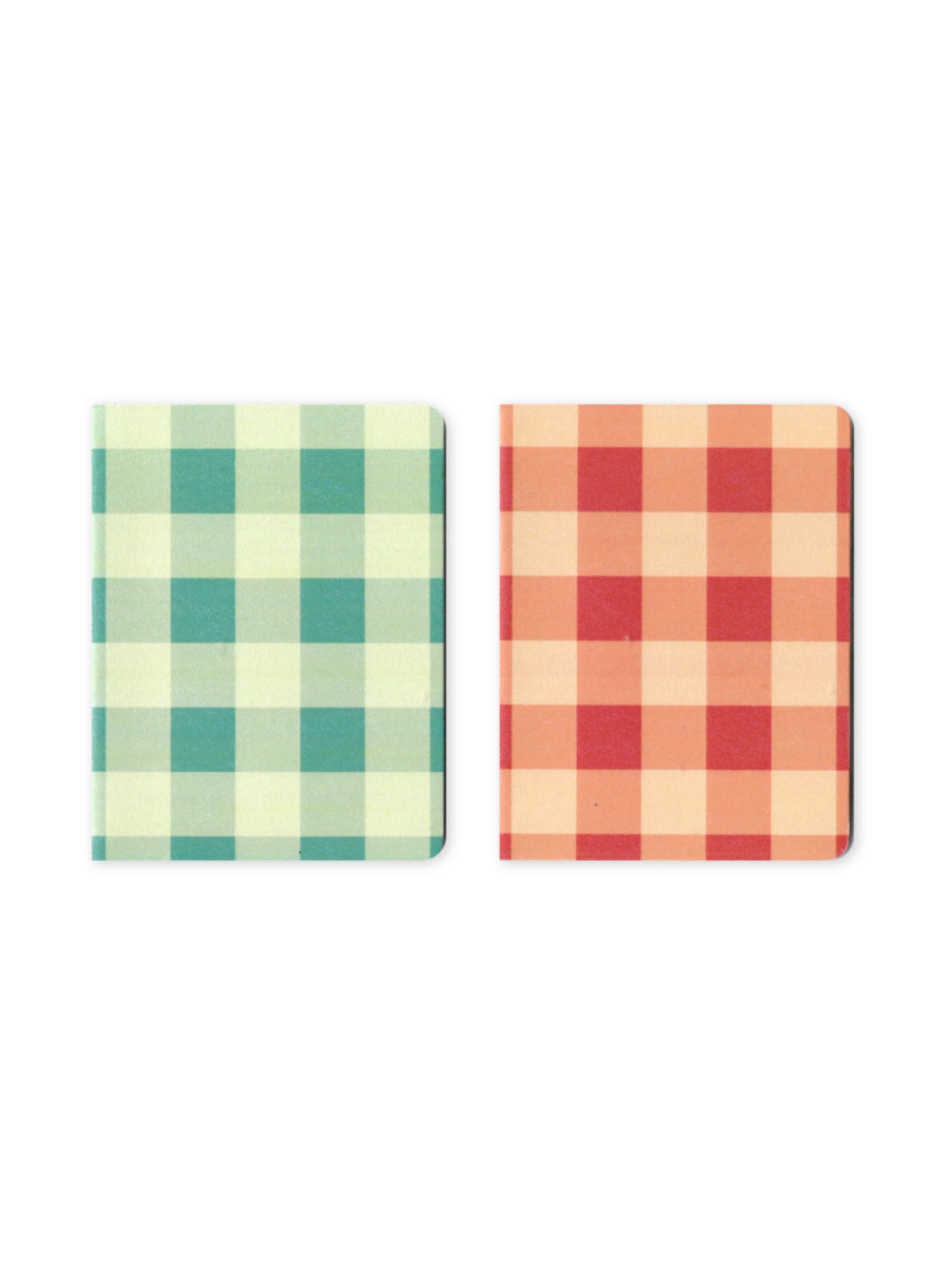 Set of 2 Blue and Red Madras Check Pocket Notebooks
