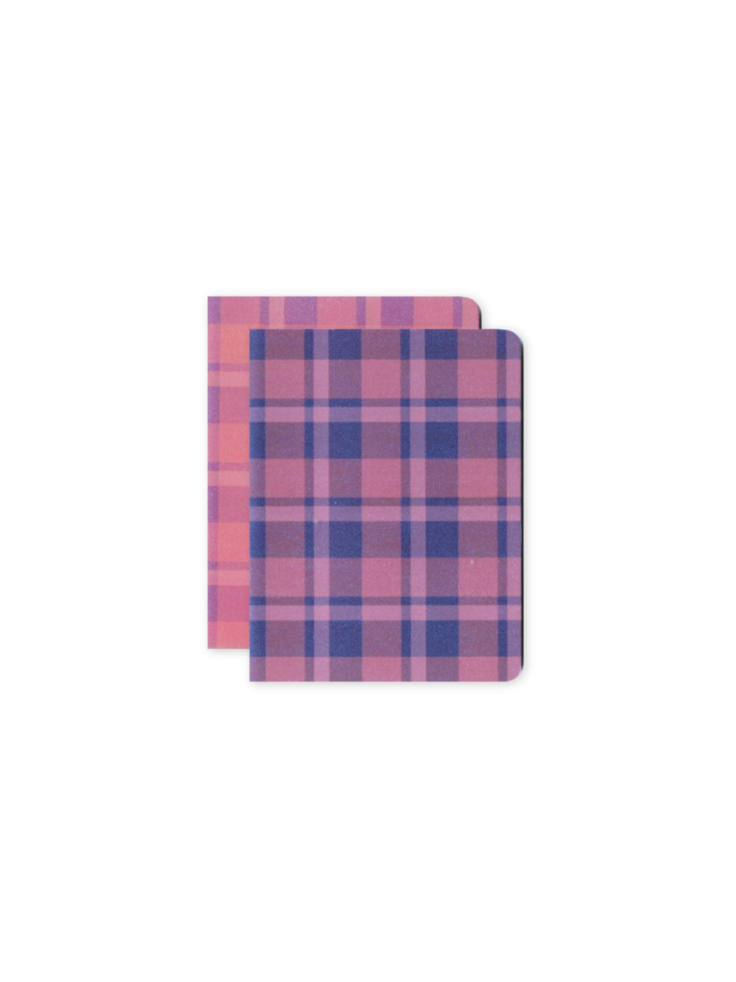 Set of 2 Purple Madras Check Pocket Notebooks