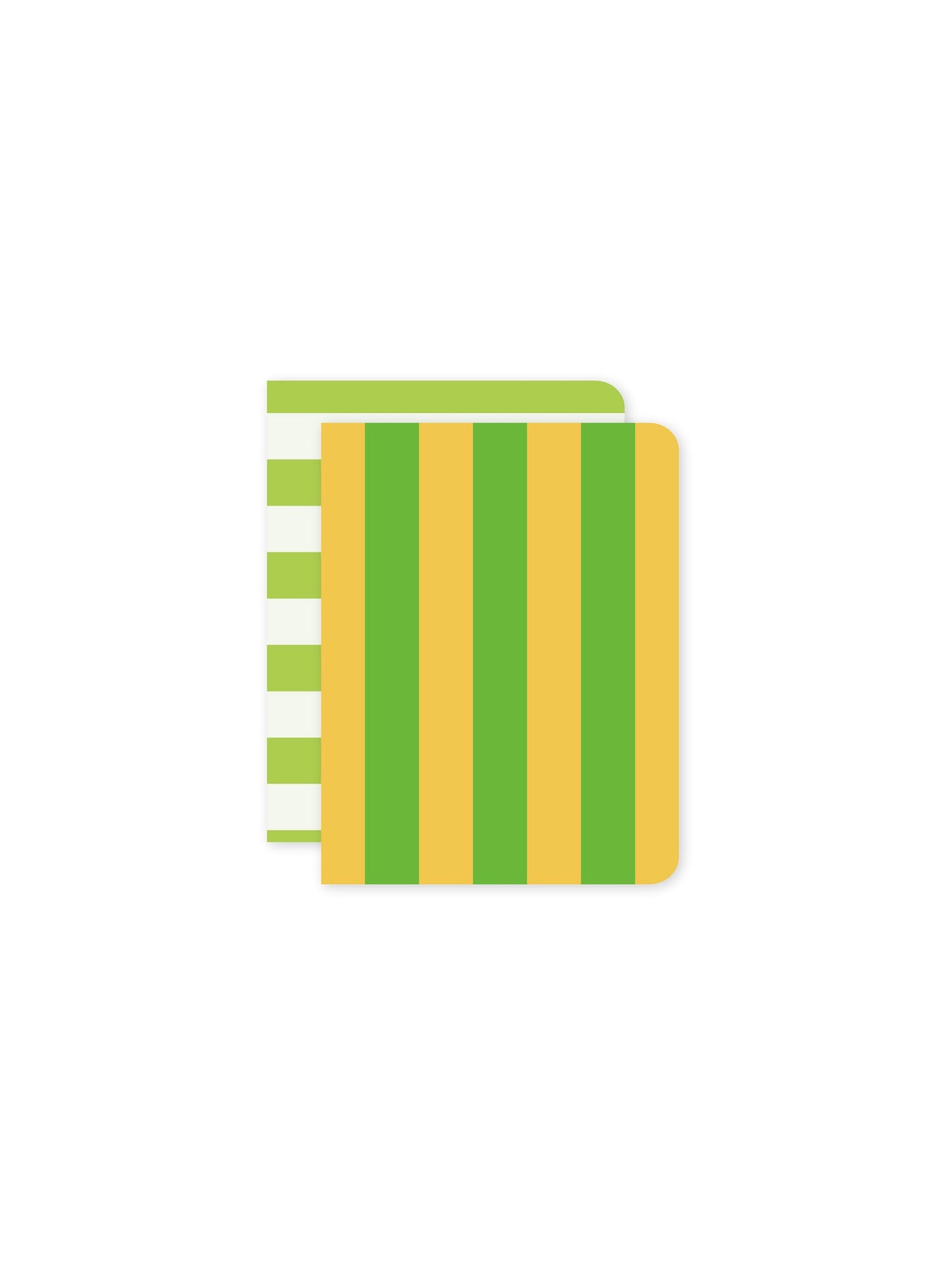Set of 2 Green Striped Pocket Notebooks