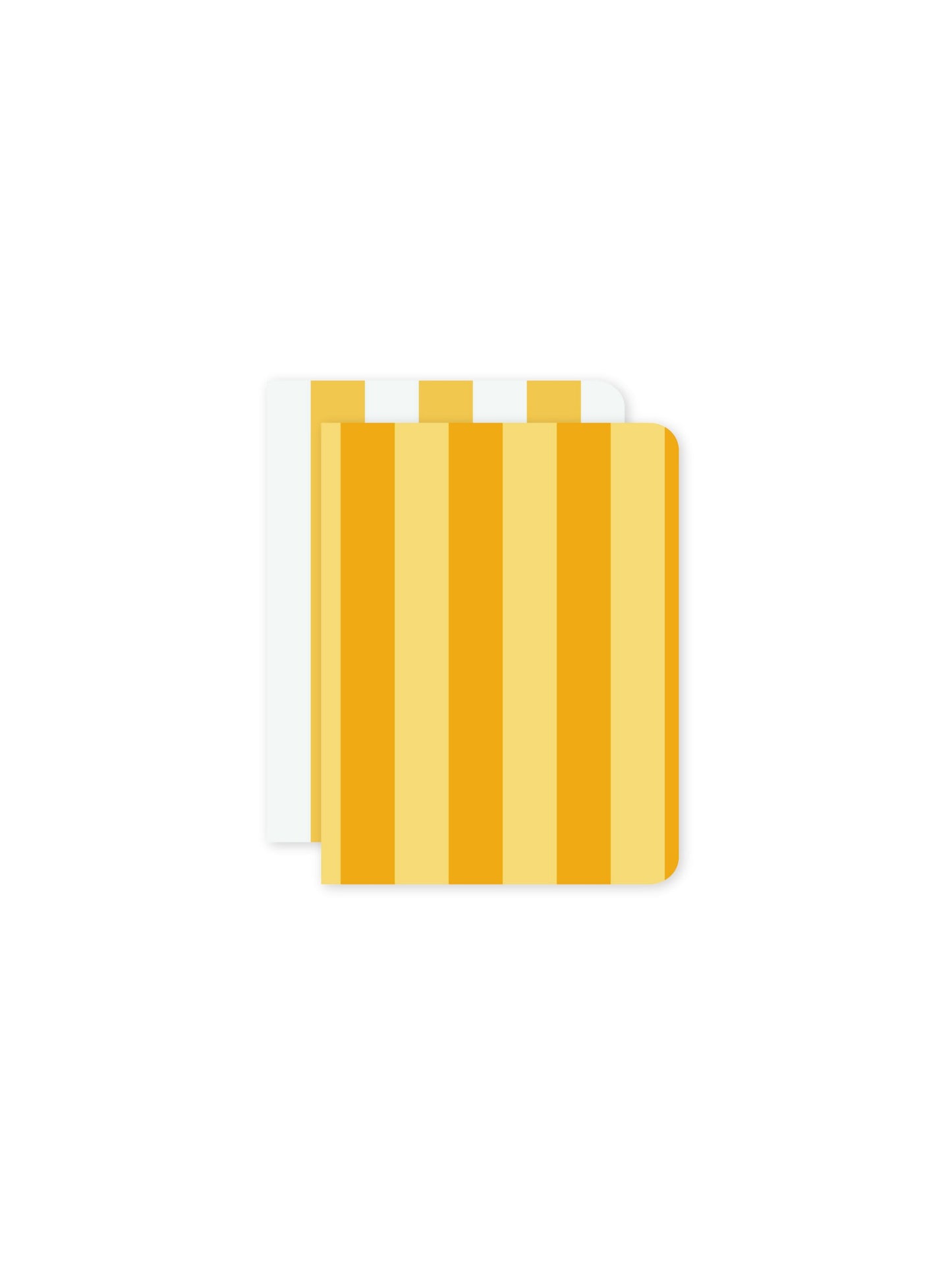 Set of 2 Yellow Striped Pocket Notebooks