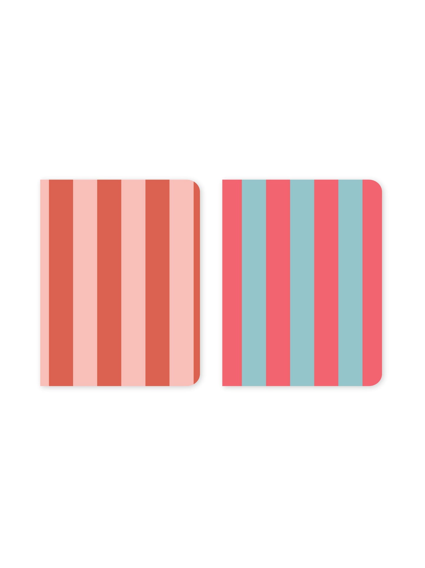 Set of 2 Pink Striped Pocket Notebooks