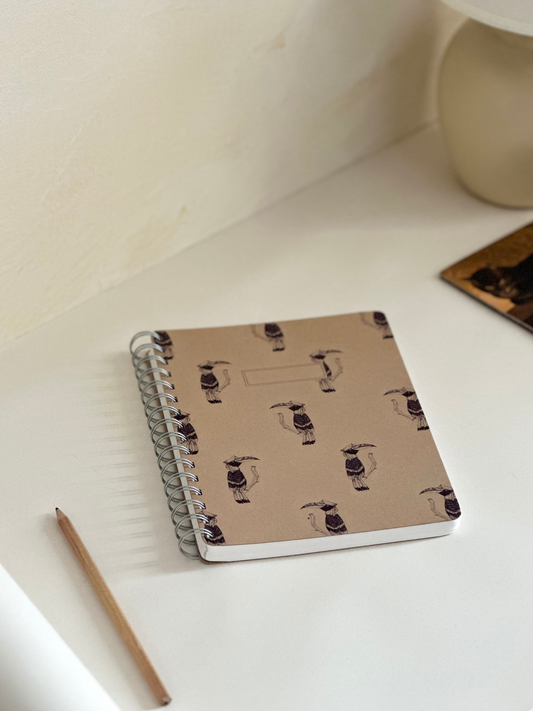 Large Wiro Notebook: Great Indian Hornbill