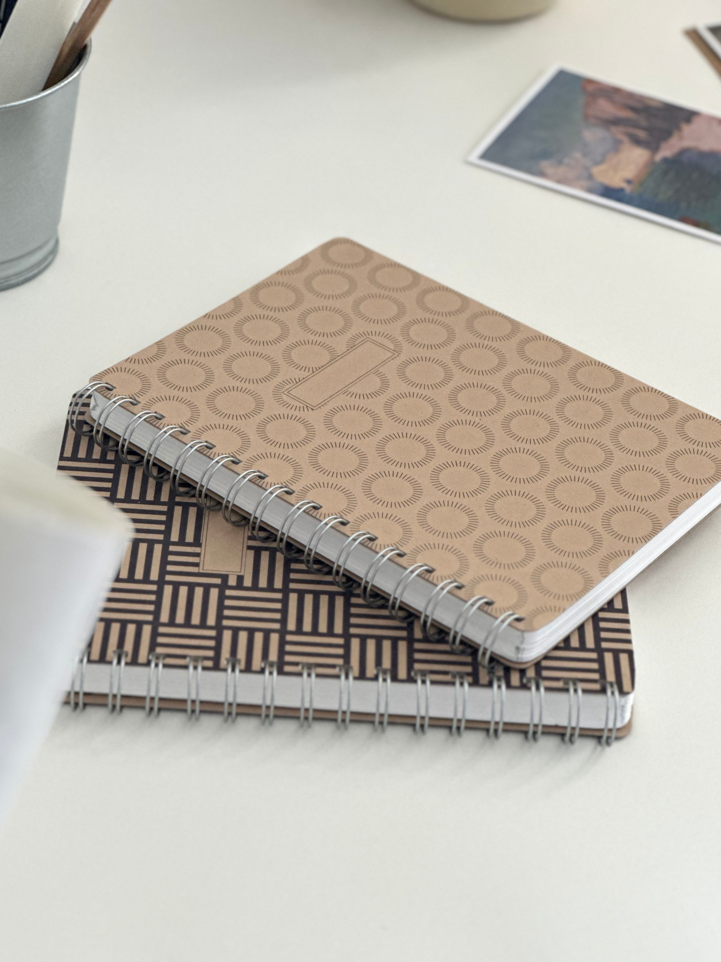 LARGE WIRO NOTEBOOK: WOODBLOCK PATTERN