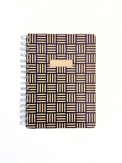 LARGE WIRO NOTEBOOK: WOODBLOCK PATTERN