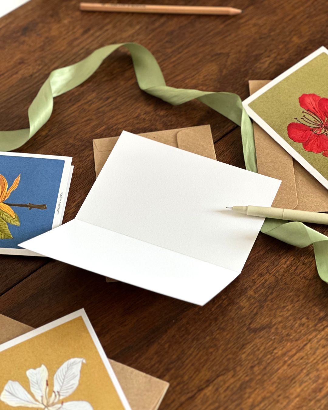 Boxed Set of 6 Greeting Cards: Indian Florals