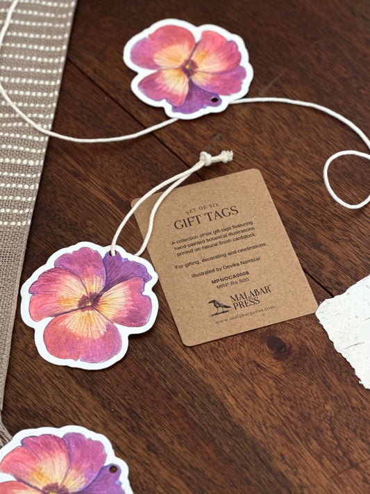 Set of 6 Floral Gift Tags: Pansies