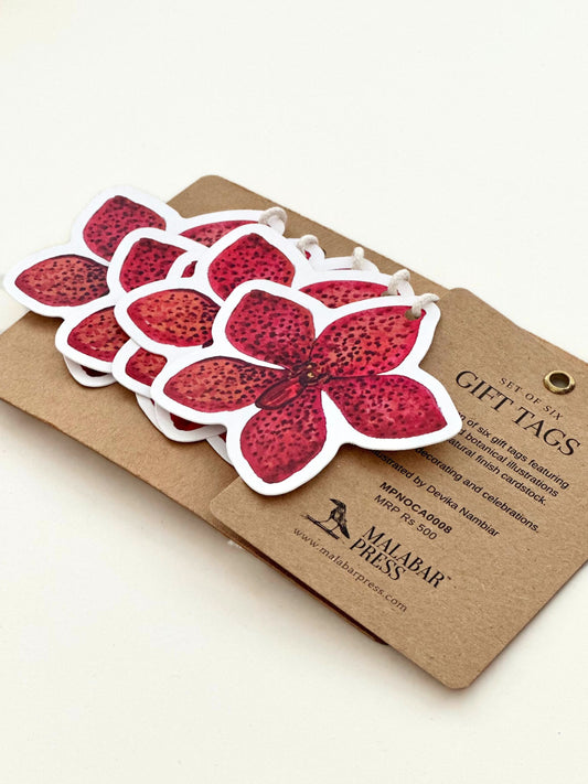 Set of 6 Floral Gift Tags: Mokara Orchids
