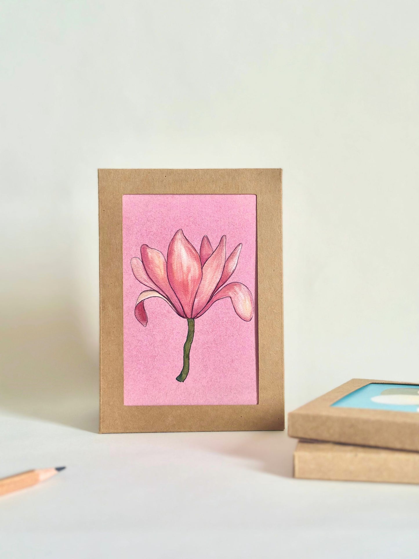 Set of 6 Floral Greeting Cards: Plumeria, Magnolia and Orchid