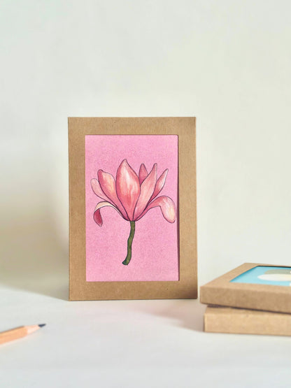 Set of 6 Floral Greeting Cards: Plumeria, Magnolia and Orchid