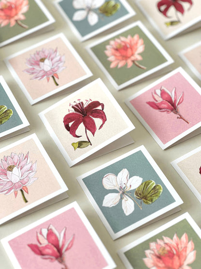 SET OF FIFTEEN GREETING CARDS: FLORALS