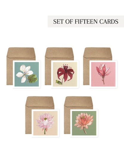 Set of Fifteen Greeting Cards: Florals