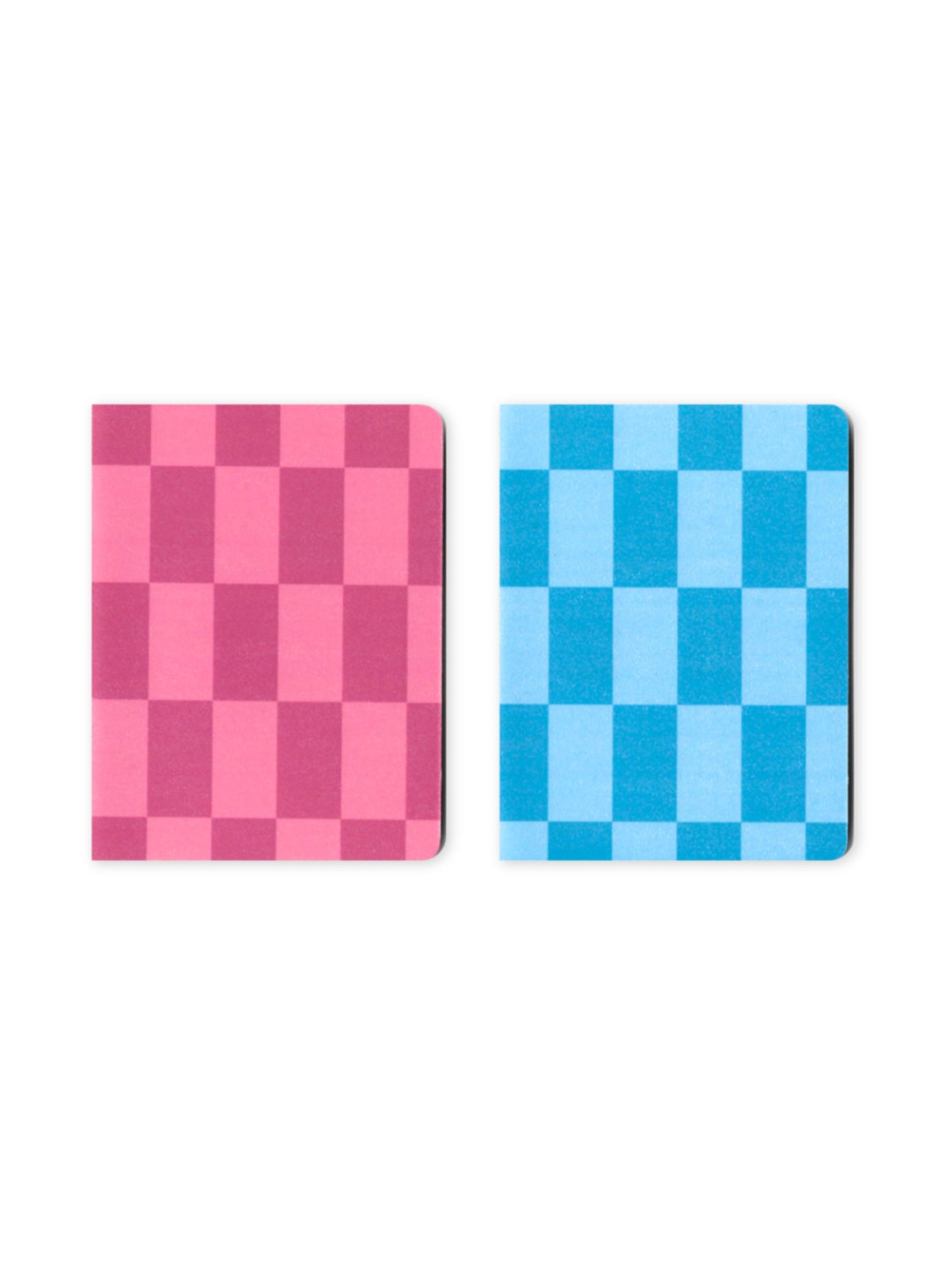Set of 2 Blue and Pink Check Pocket Notebooks