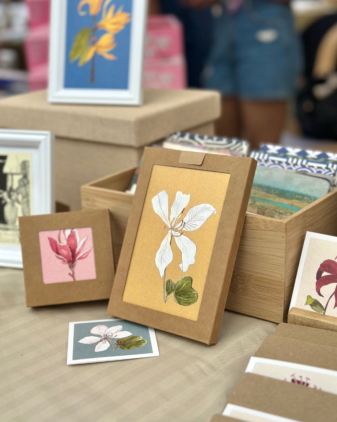 Boxed Set of 6 Greeting Cards: Indian Florals