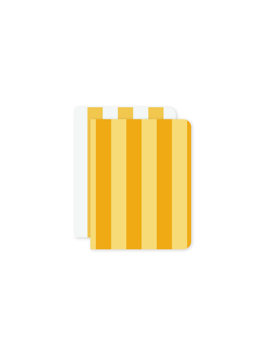 Set of 2 Yellow Striped Pocket Notebooks