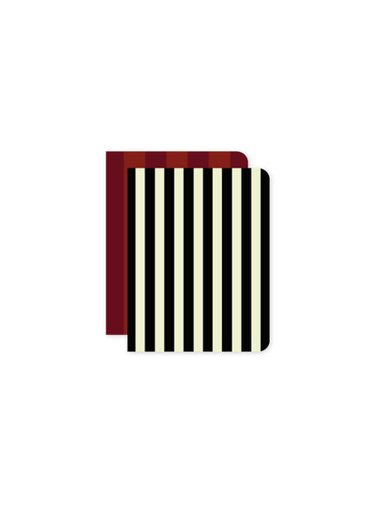Set of 2 Red and Black Striped Pocket Notebooks