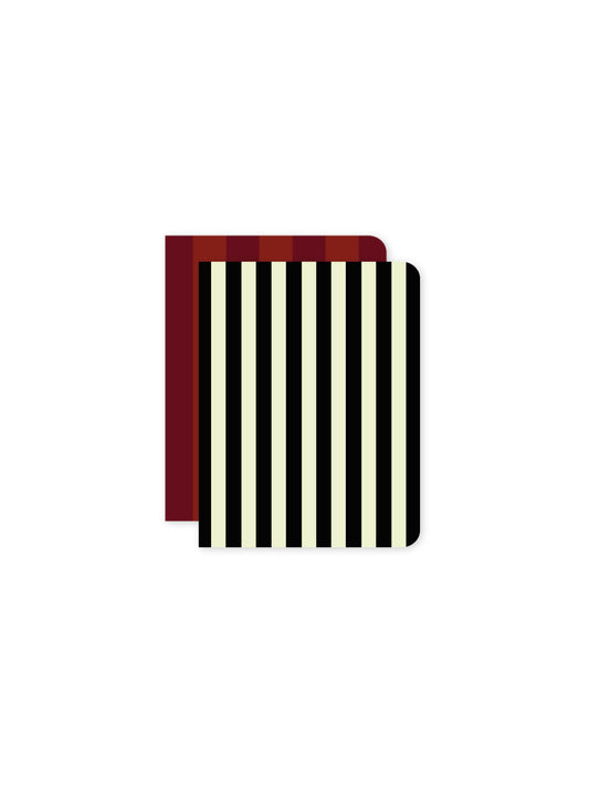 Set of 2 Red and Black Striped Pocket Notebooks