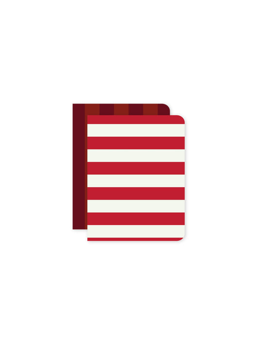 Set of 2 Red Striped Pocket Notebooks