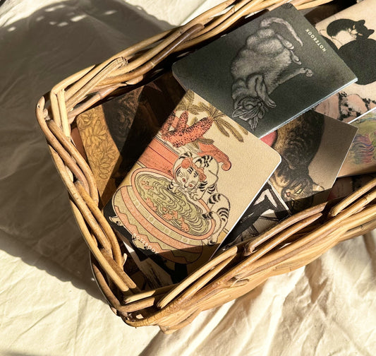 Malabar Press notebooks in a basket